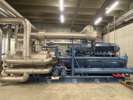 SRM Open-Drive Screw Low-Charge Ammonia Chiller Skid